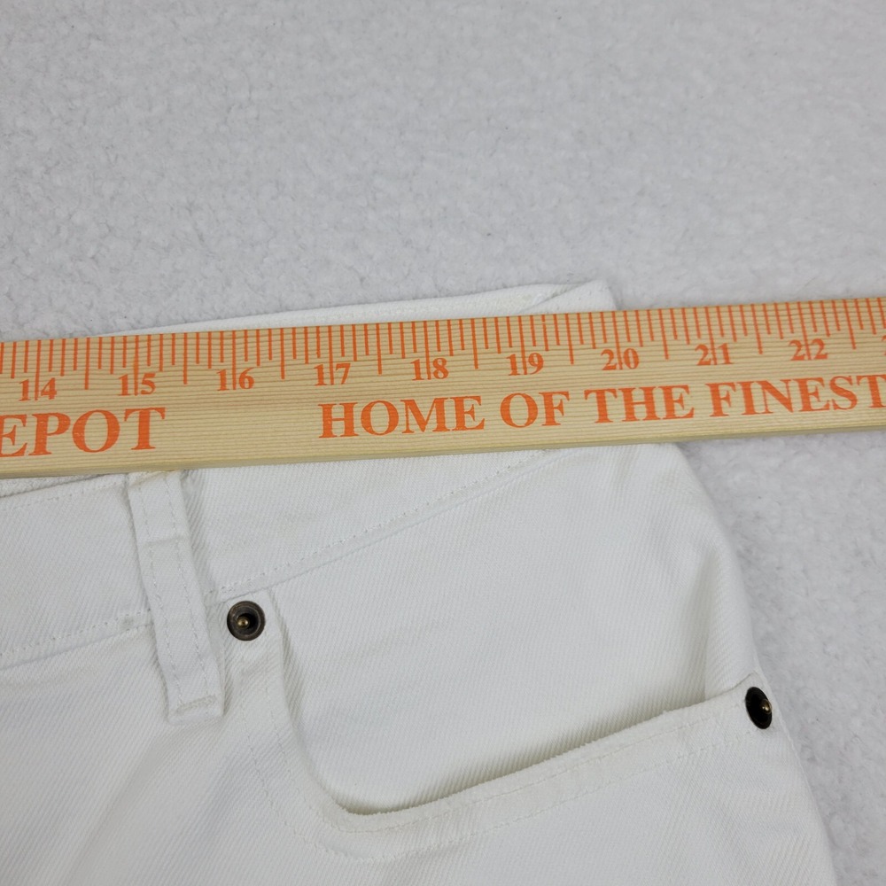 Sun Stone Cuffed Denim Shorts Mens 40 White Stretch Cotton Blend 7.5" Inseam - Picture 2 of 8